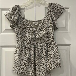 Elegant Black Floral Women's Blouse